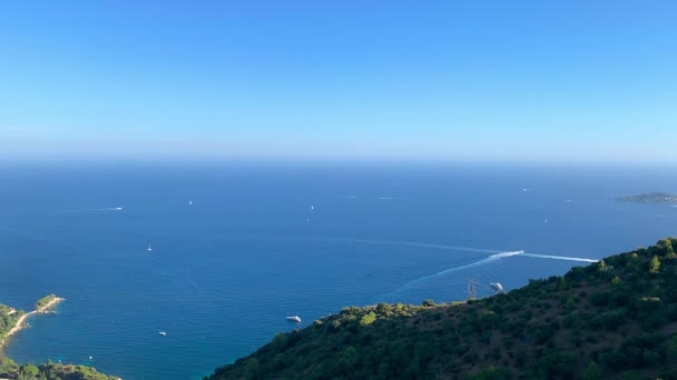 Eze Perto Nice Paisagem Mar Costa Azure França — Vídeo de Stock