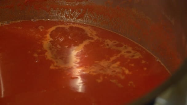 Cuisson Mélange Confiture Maïs Européen Dans Une Casserole Cornus Mas — Video