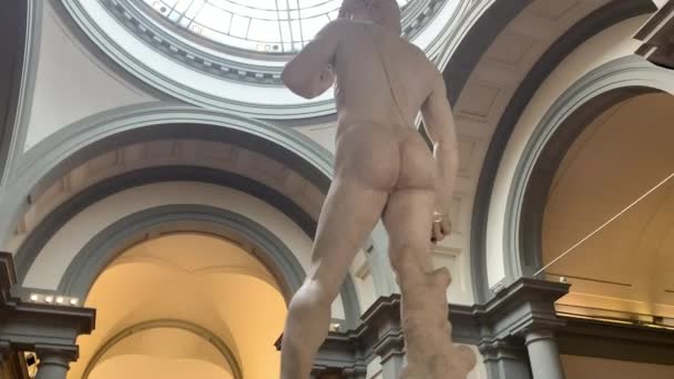 David Γλυπτική Του Michelangelo Galleria Dell Accademia Πρωτότυπο Φλωρεντία Ιταλία — Αρχείο Βίντεο