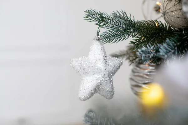White Star Other Decorations Christmas Tree Selective Focus Stock Picture