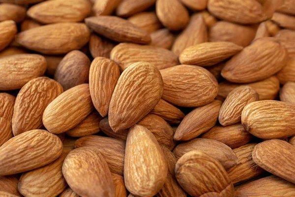 Lot Almonds Nuts Close Natural Background Healthy Eating Concept Copy Stock Picture