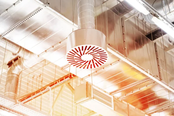 Supply Exhaust Ventilation System Ceiling Commercial Room Warehouse — Stock Photo, Image