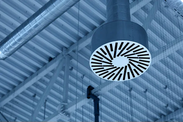 Pipe Supply Exhaust Ventilation System Ceiling Commercial Room Warehouse — Stock Photo, Image