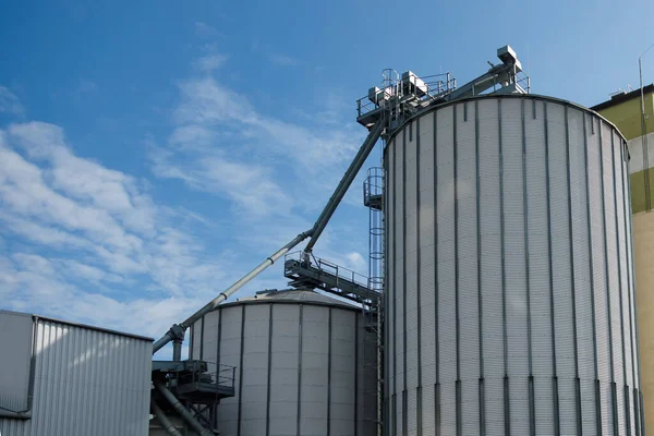 Silver tanks for processing, drying, cleaning and storage of agricultural products, flour, cereals and grain.