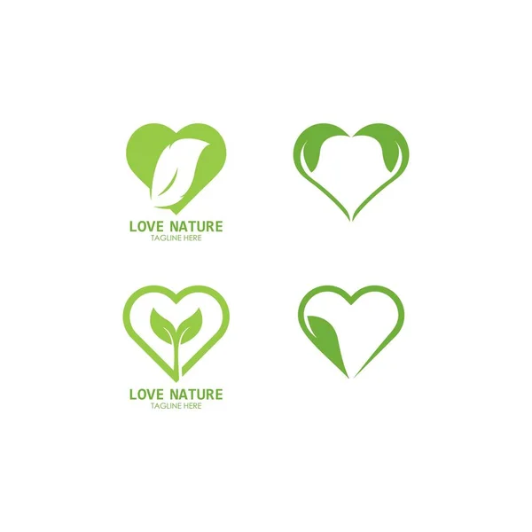 Naturpflege Liebe Natur Zurück Zur Natur Logo Vektor Ikone Illustration — Stockvektor