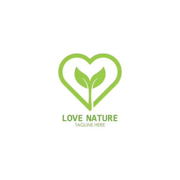 Nature Care Love Nature Back Nature Logo Vector Icon Illustration — Stock Vector