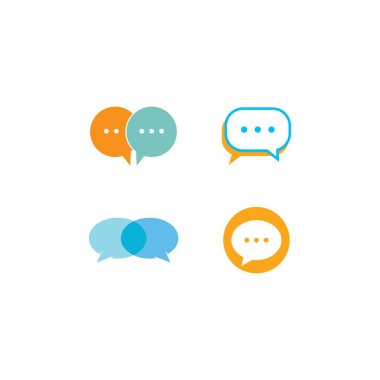 Konuşma balonu. Vektör logosu tasarımı. İş konsepti simgesi