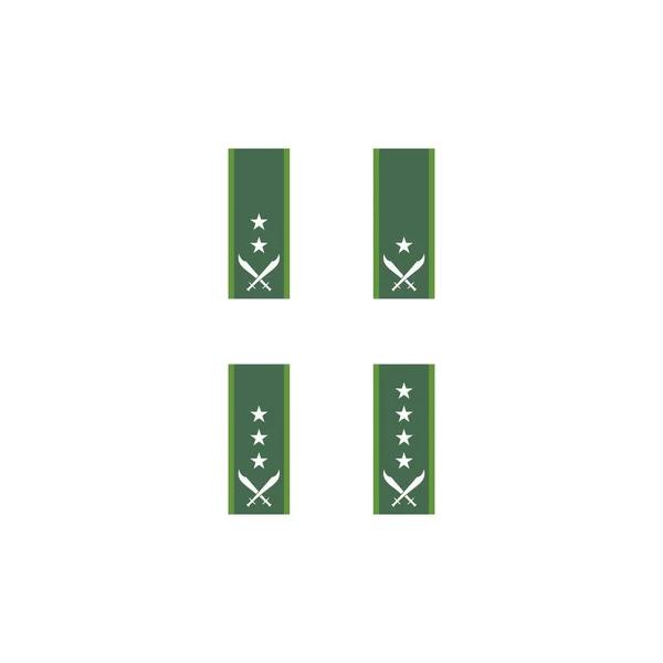Insegne Millitary Rank Simbolo Icona Illustrazione Design — Vettoriale Stock