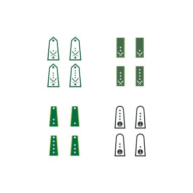 Askeri rütbe amblemi simge çizimi tasarımı 