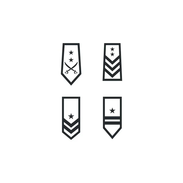 Insegne Millitary Rank Simbolo Icona Illustrazione Design — Vettoriale Stock