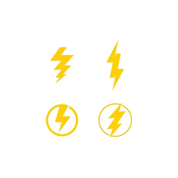 Relâmpago Elemento Design Logotipo Vetor Energia Elétrica Energia Trovões — Vetor de Stock