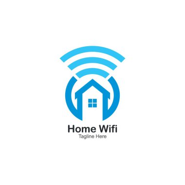 Wi-Fi ev logosu vektör basit yanıltma tasarımı 