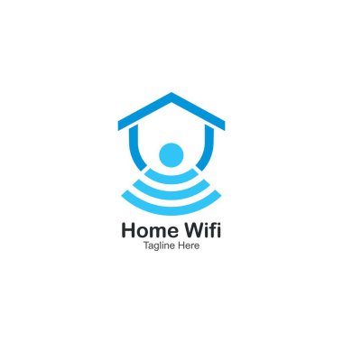 Wi-Fi ev logosu vektör basit yanıltma tasarımı 
