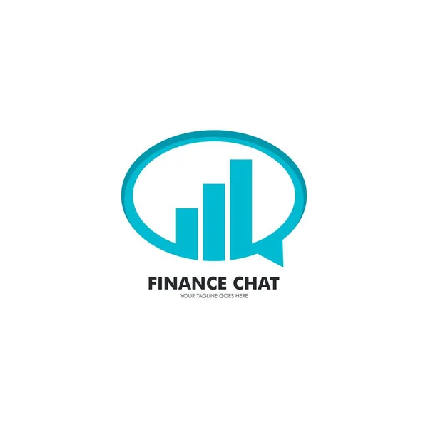 Finanza Chat Logo Vettoriale Icona Illustrazione Design — Vettoriale Stock