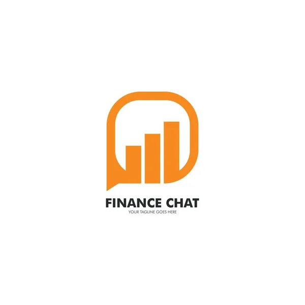 Finanza Chat Logo Vettoriale Icona Illustrazione Design — Vettoriale Stock