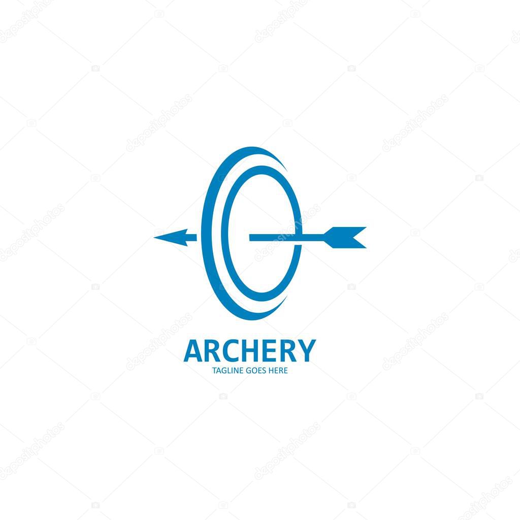 Archery target logo vector icon illustration design 