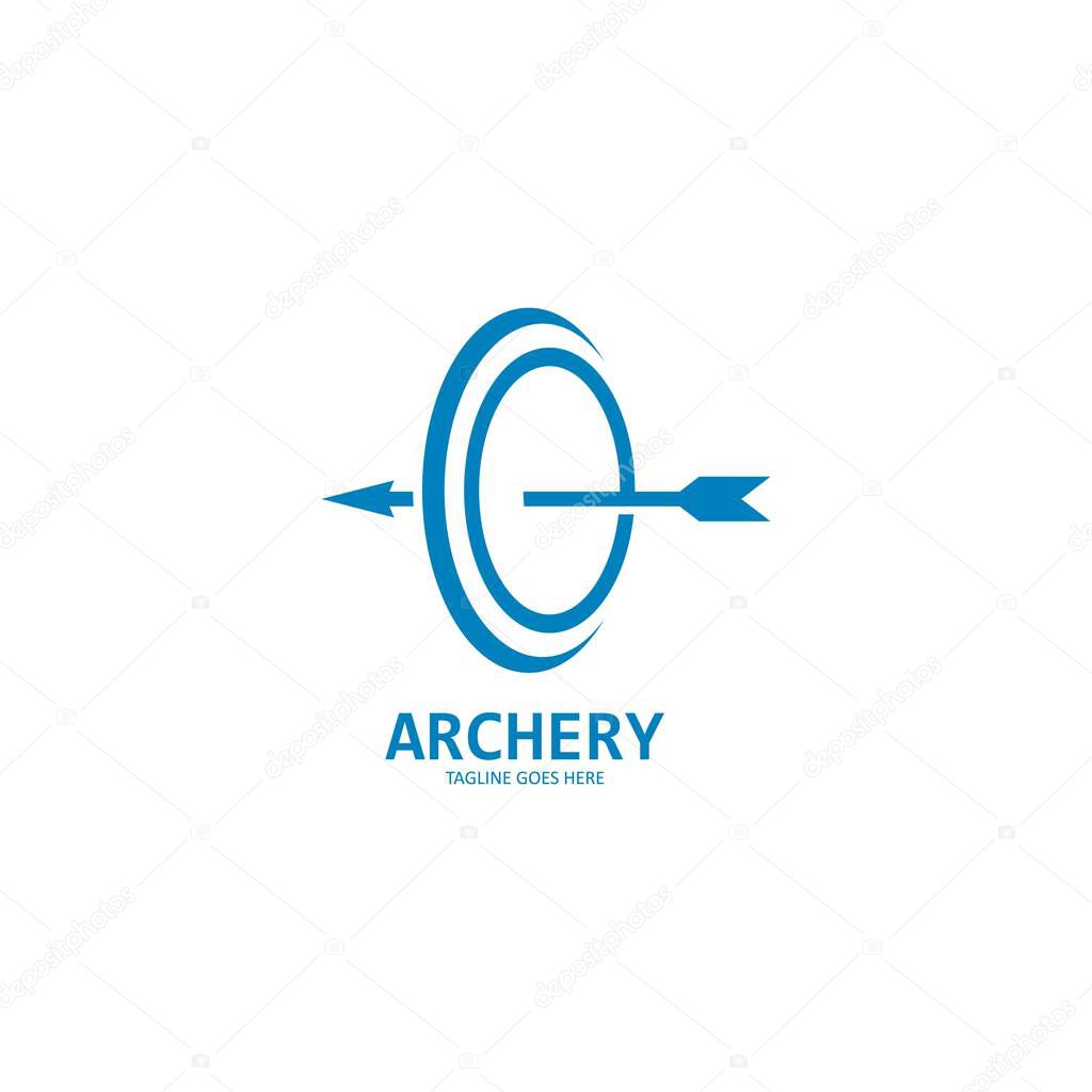 Archery target logo vector icon illustration design