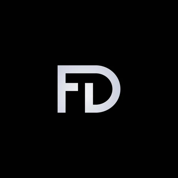 黑色背景图设计中的Fd字母标识矢量图标 — 图库矢量图片