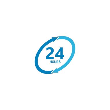 24 saat logo vektör illüstrasyon tasarımının sembolü 