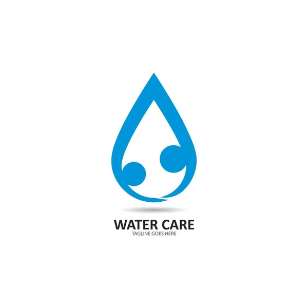 Personas Cuidado Del Agua Logo Vector Icono Ilustración Diseño — Vector de stock