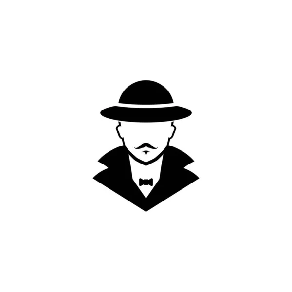 Detective Logo Vector Icono Ilustración Diseño — Archivo Imágenes Vectoriales