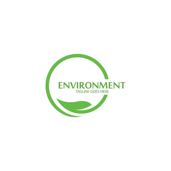 Eco Verde Ambiente Logo Vector Icono Ilustración Diseño — Archivo Imágenes Vectoriales