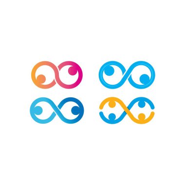 Sonsuzluk insanları logo vektör resimleme dizaynı 