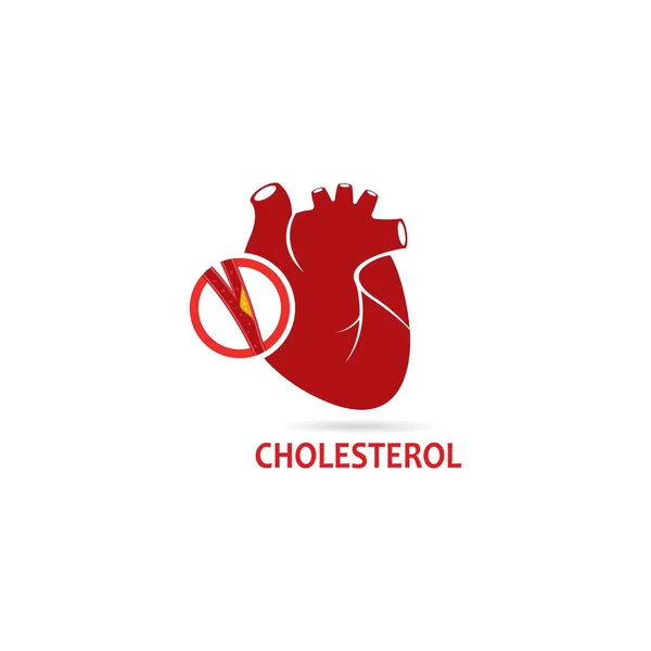 Vector Van Cholesterol Plaque Met Hart Orgel Logo Pictogram Illustratrion — Stockvector