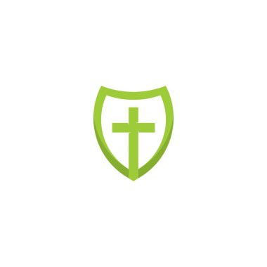 Kalkan logo vektör resimleme tasarımı ile çapraz