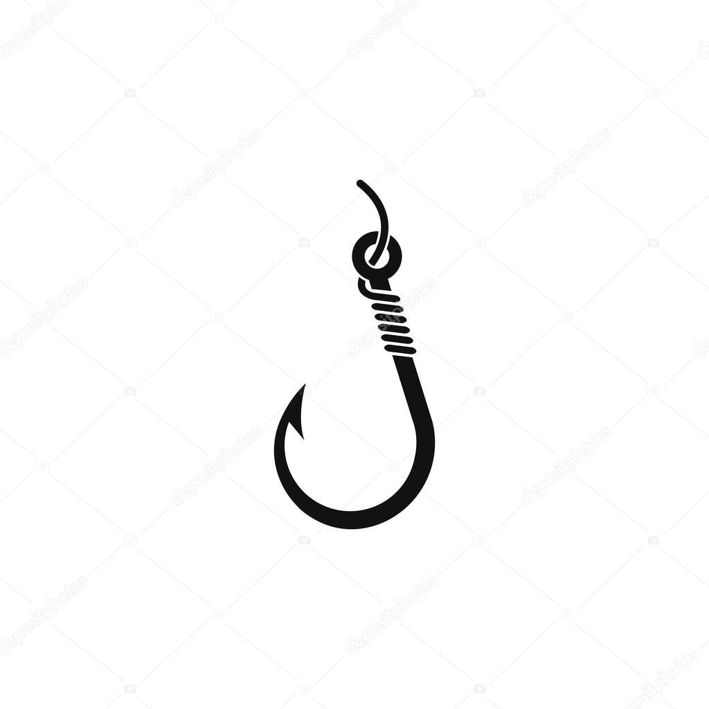 Fishing hook logo vector icon illustration design