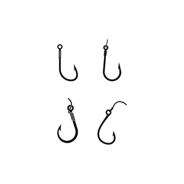 Fishing Hook Logo Vector Icon Illustration Design — Stock Vector