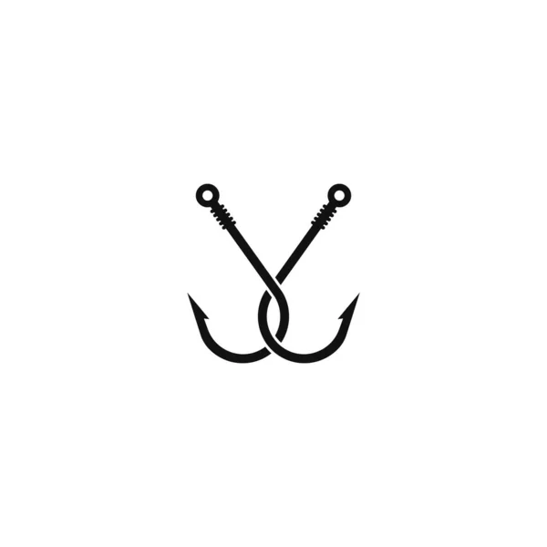 Balık Kancası Logo Vektör Çizimi Tasarımı — Stok Vektör