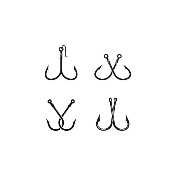 Crochet Pêche Logo Vectoriel Icône Illustration Design — Image vectorielle