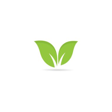 Eko Ağacı Yaprak Logosu Şablonu Tasarımı