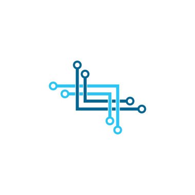 Vektör Logo Teknolojisi konsept çizim tasarımı 