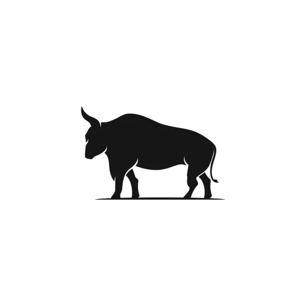 Nero Bull Logo Vettoriale Icona Illustrazione Design — Vettoriale Stock