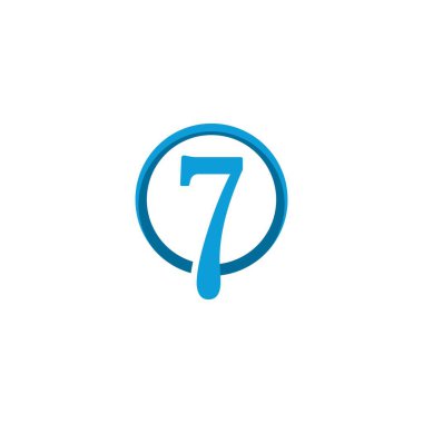 7 numaralı logo vektör resimleme dizaynının işareti 