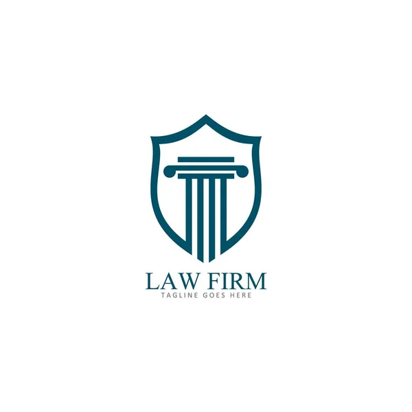 Hukuk Kalkanı Logo Vektör Illüstrasyon Tasarımı — Stok Vektör