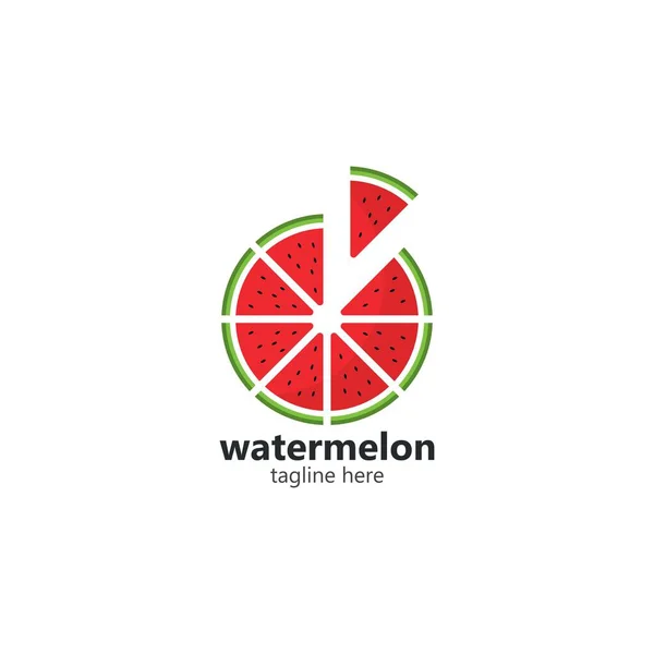 Wassermelone Logo Vektor Icon Konzept Flachem Design — Stockvektor