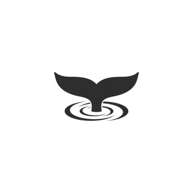 basit tasarım içinde balina masalı logo vektör çizimi 