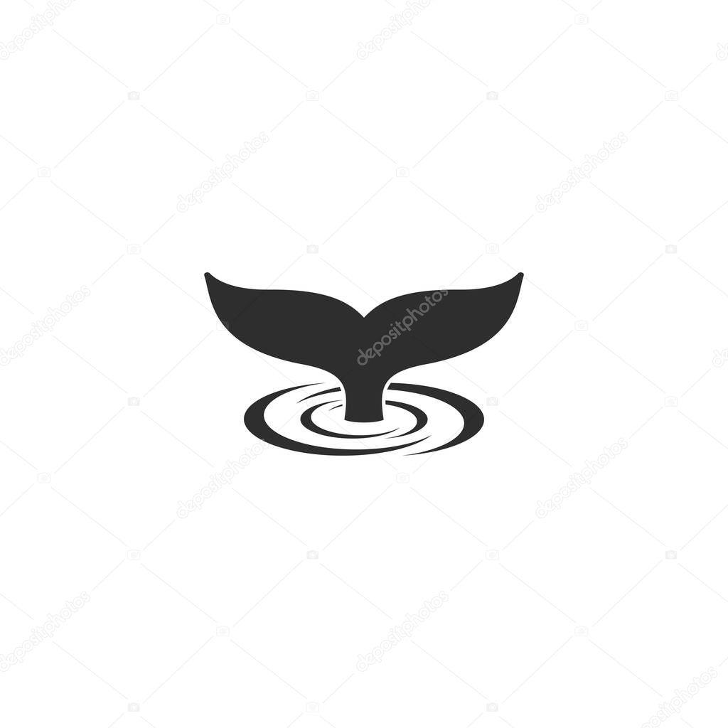Whale tale logo vector icon illustration in simple design