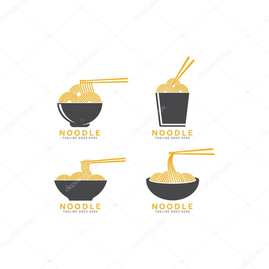 Noodle logo vector icon illustration in simple design 