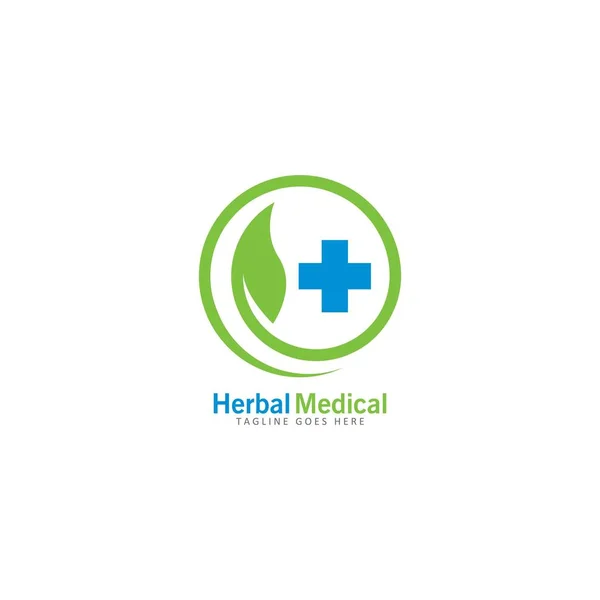 Logotipo Médico Base Hierbas Icono Vectores Diseño Ilustración — Vector de stock