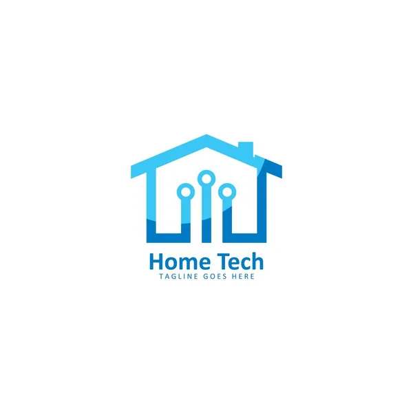 Home Tecnología Logo Vector Icono Ilustración Diseño — Archivo Imágenes Vectoriales