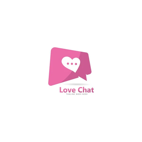 Amor Chat Logo Vector Icono Ilustración Diseño — Vector de stock