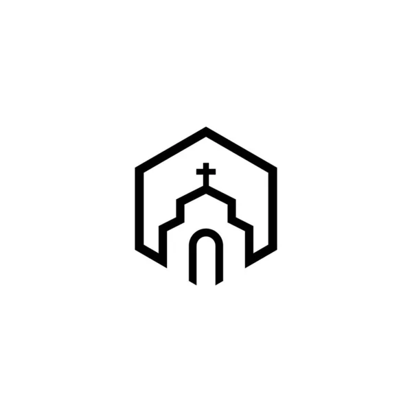 Modèle Logo Église Illustration Vectorielle Icône Design — Image vectorielle