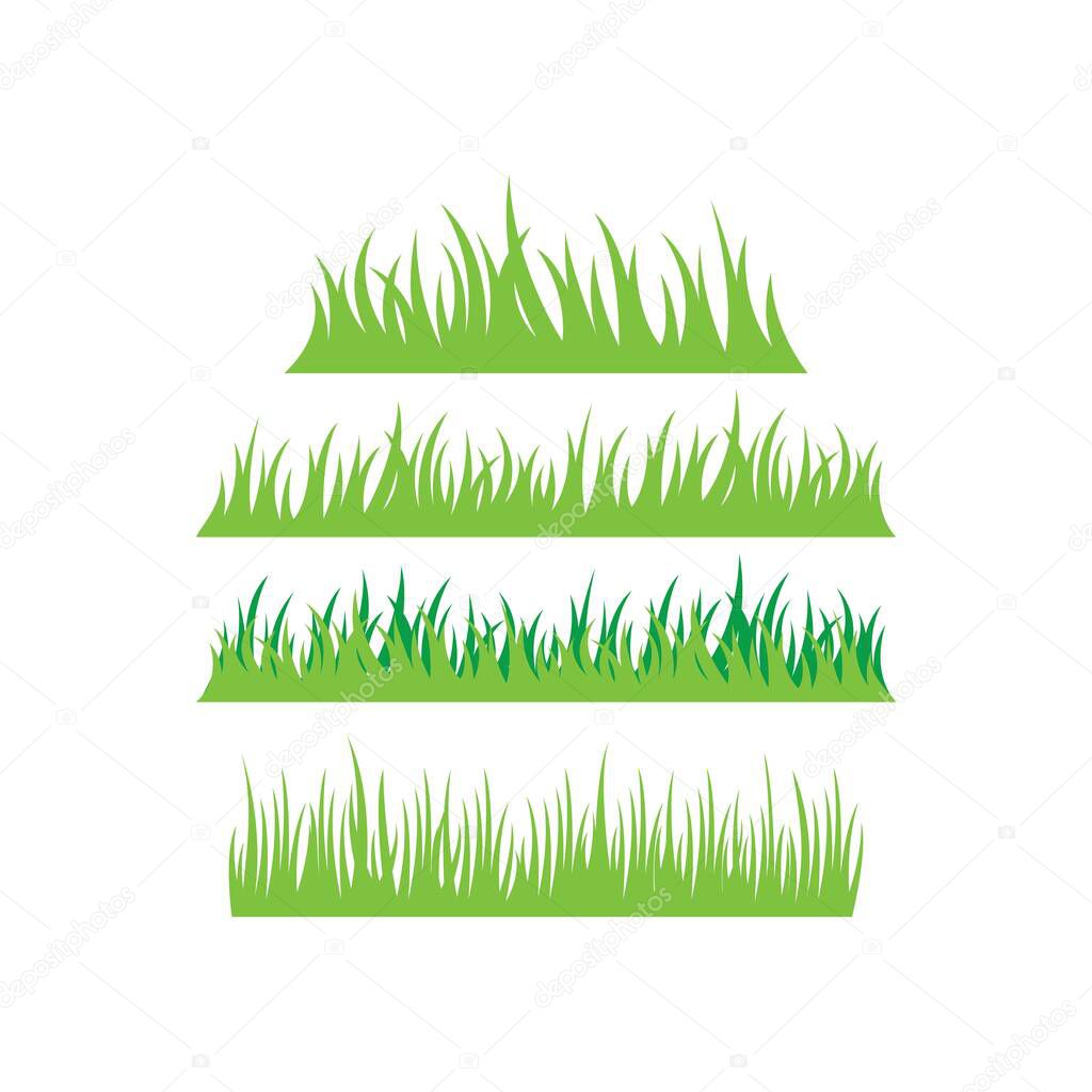 Green Grass logo template vector icon illustration design 
