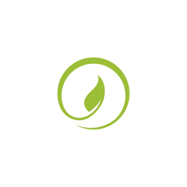 Eco Tree Leaf Logo Sablon Tervezés — Stock Vector