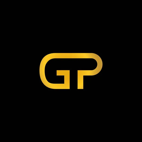 Χρυσό Λογότυπο Γράμμα Διάνυσμα Εικονίδιο Μαύρο Φόντο Σχεδιασμό — Διανυσματικό Αρχείο
