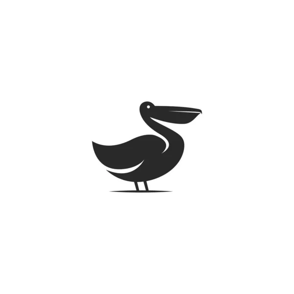 Icône Vectorielle Logo Oiseau Pélican Illustration Simple — Image vectorielle